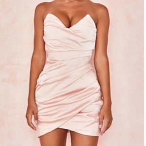 NEW WITH TAGS - House of CB Emanuela Pink Satin Corset Dress